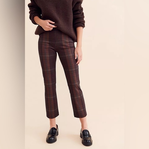 Anthropologie Pants - Small Anthropologie sanctuary carnaby pull on slim kick flare pants Brown Plaid